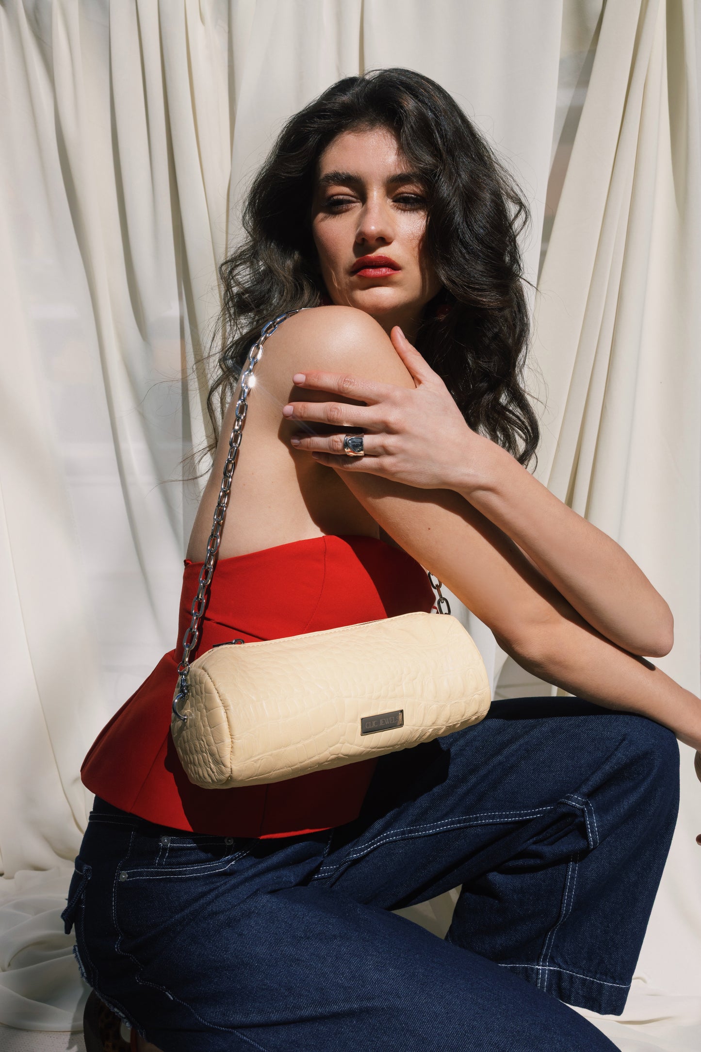 BARREL BAG (butter yellow croco genuine leather)