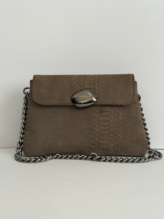 DONNA MEDIUM (grey python suede genuine leather)