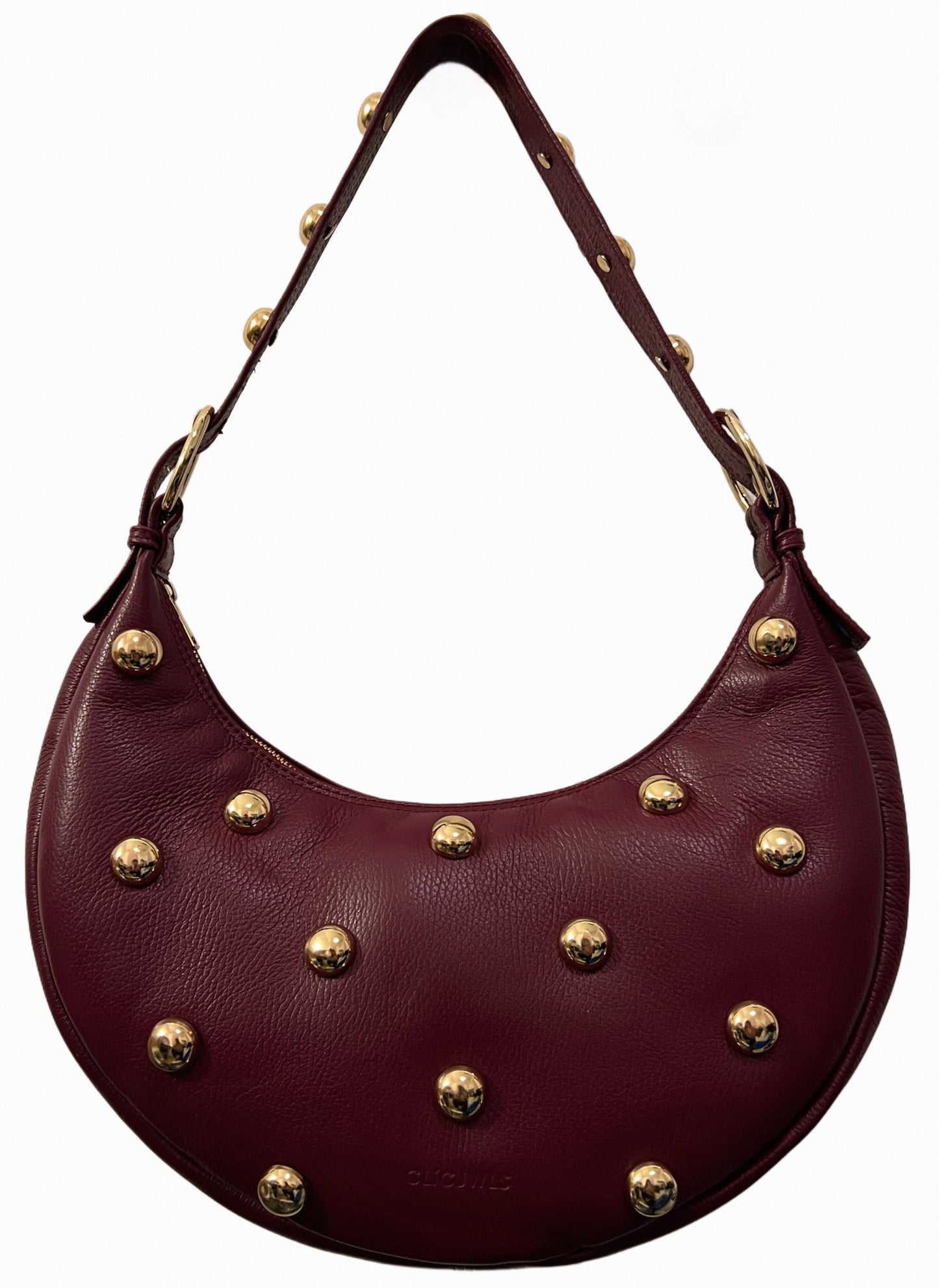 STUDS BIG HALFMOON (bordeaux dolaro genuine leather)