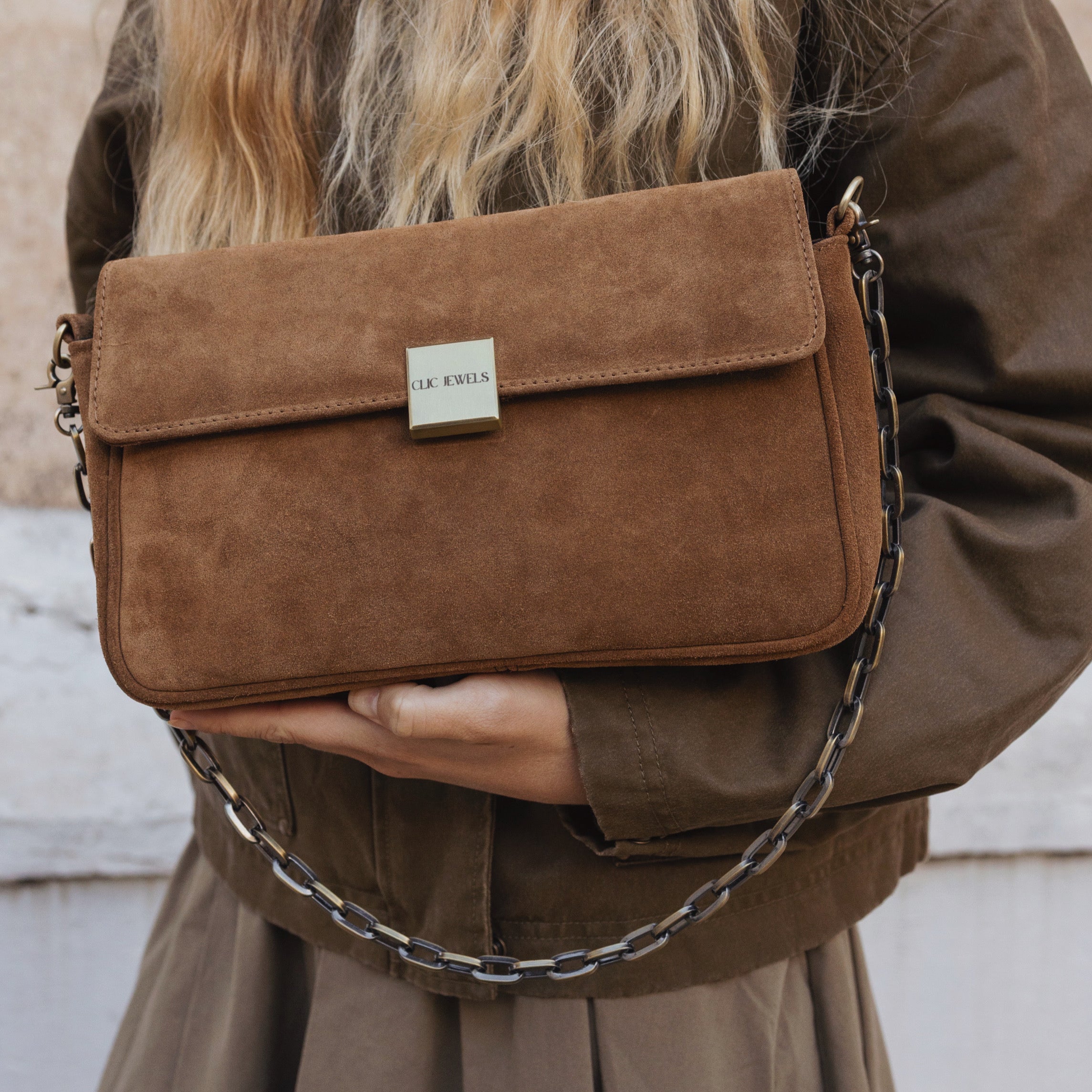 NEIRA MEDIUM (camel suede genuine leather)