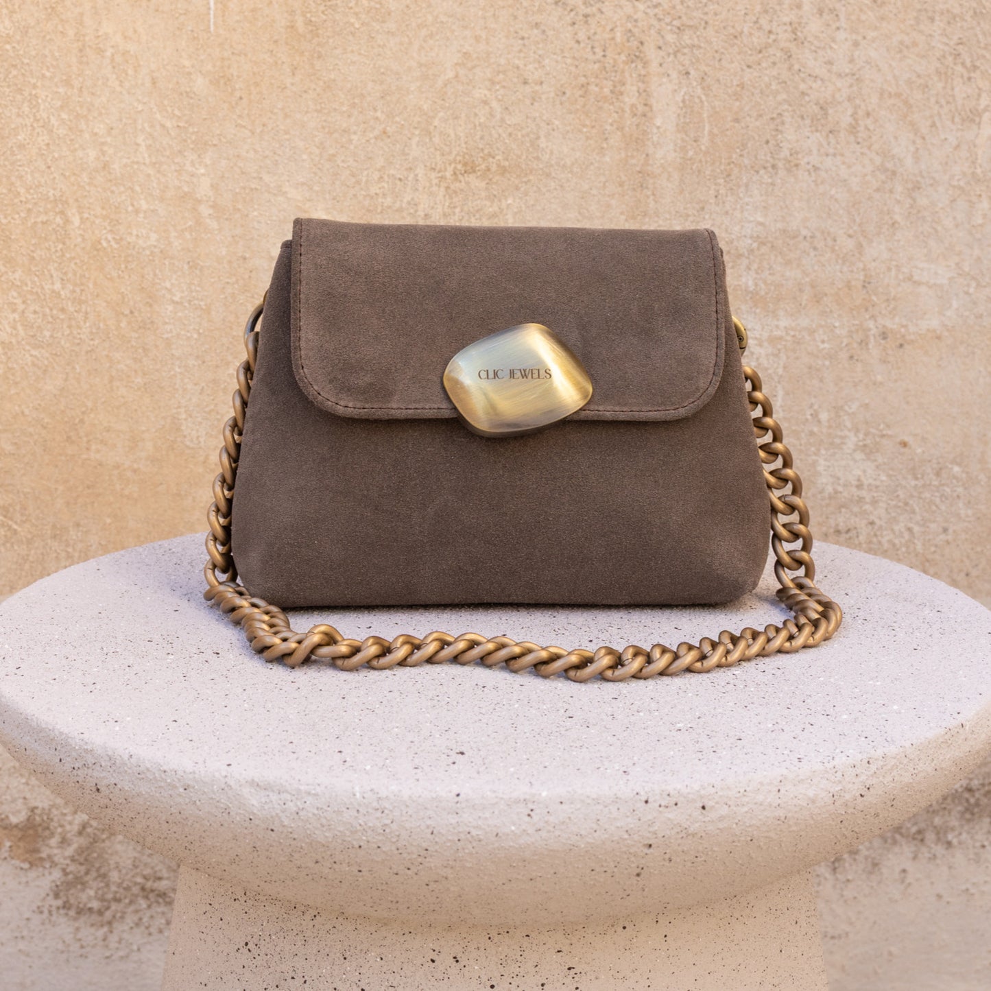 MAYA MINIBAG (elephant grey suede genuine leather)