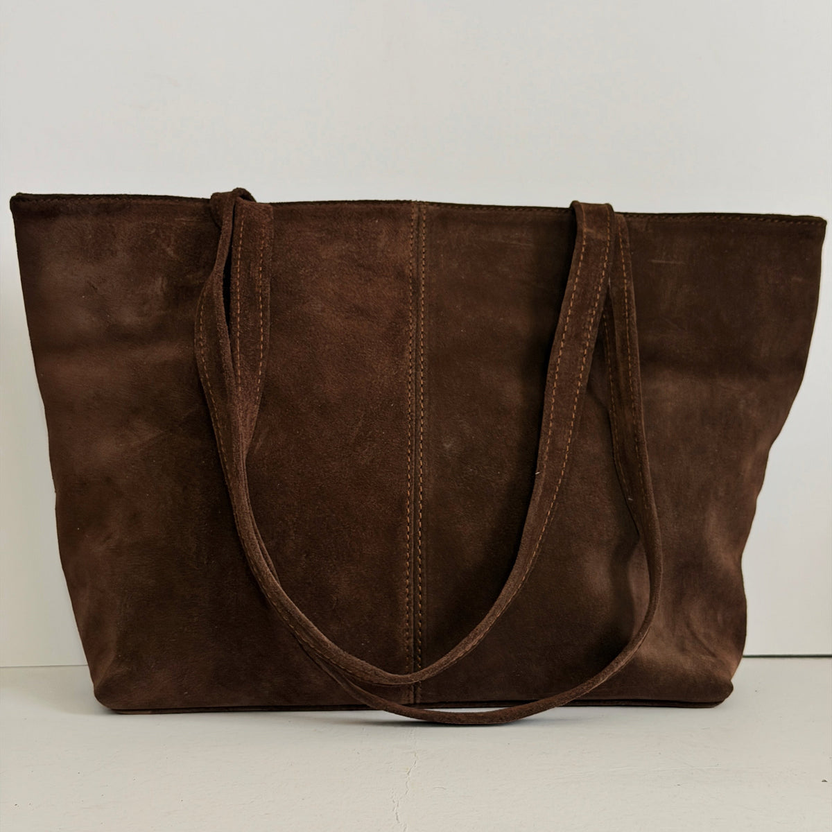 CLASSIC TOTEBAG (dark brown suede genuine leather)