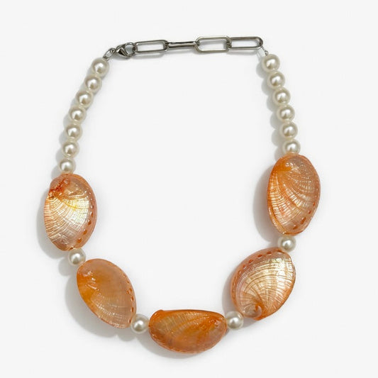 ORANGE SHELLS NECKLACE (κολιέ)