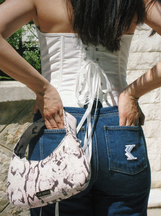 CANDY MINI (pink white black snake print-web exclusive)