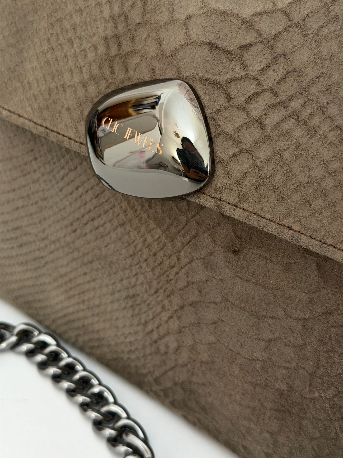 DONNA MEDIUM (grey python suede genuine leather)