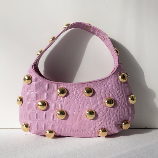 CANDY MINI (pink croco with studs)