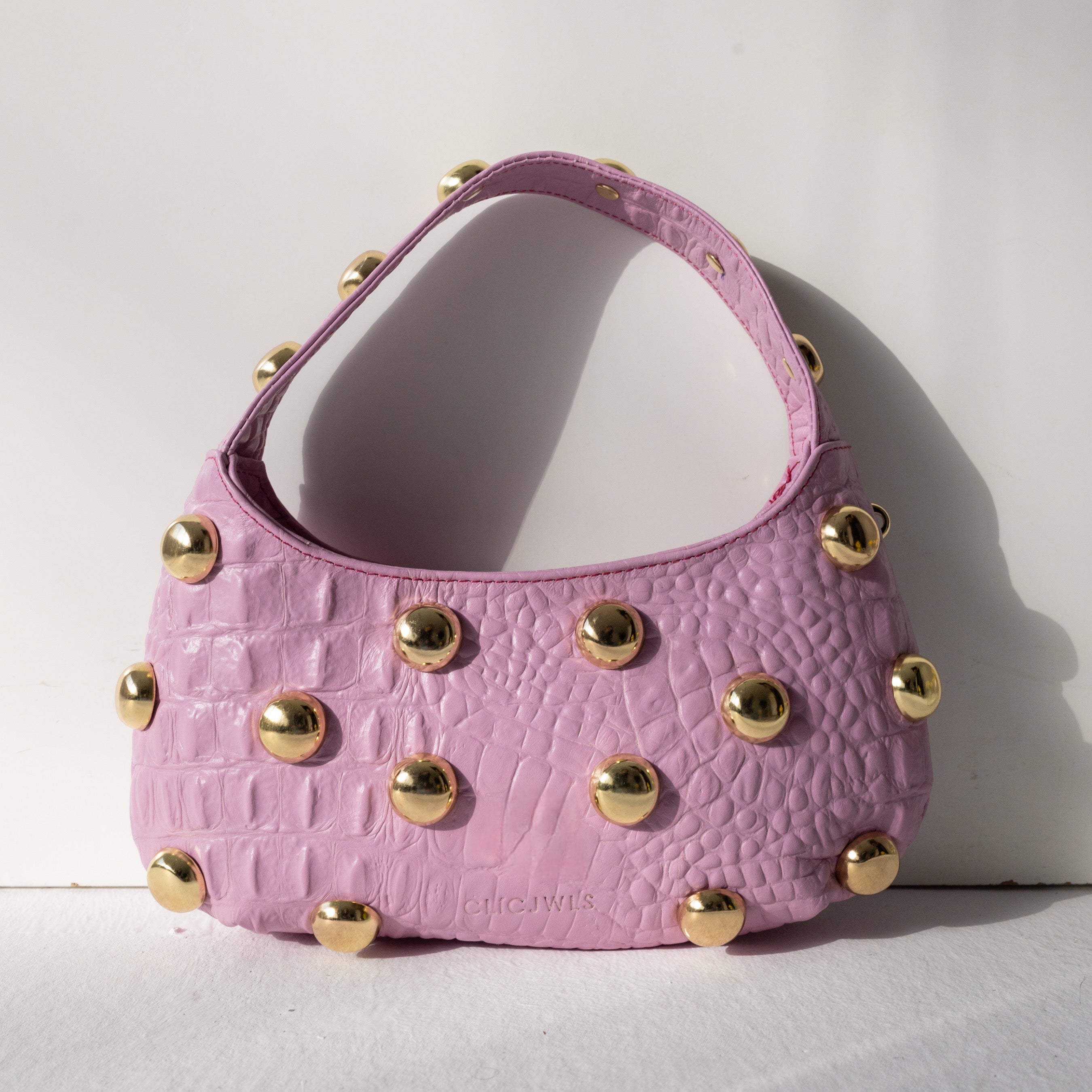 CANDY MINI (pink croco with studs)