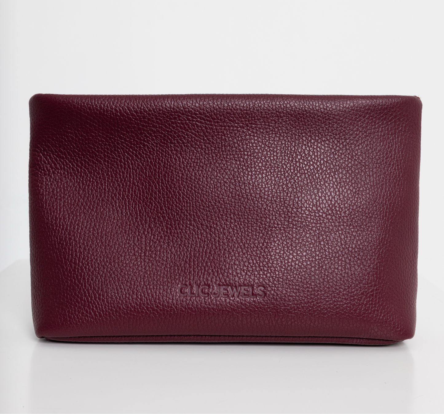 EMMA ZIPPER CLUTCH (bordeaux dolaro genuine leather)