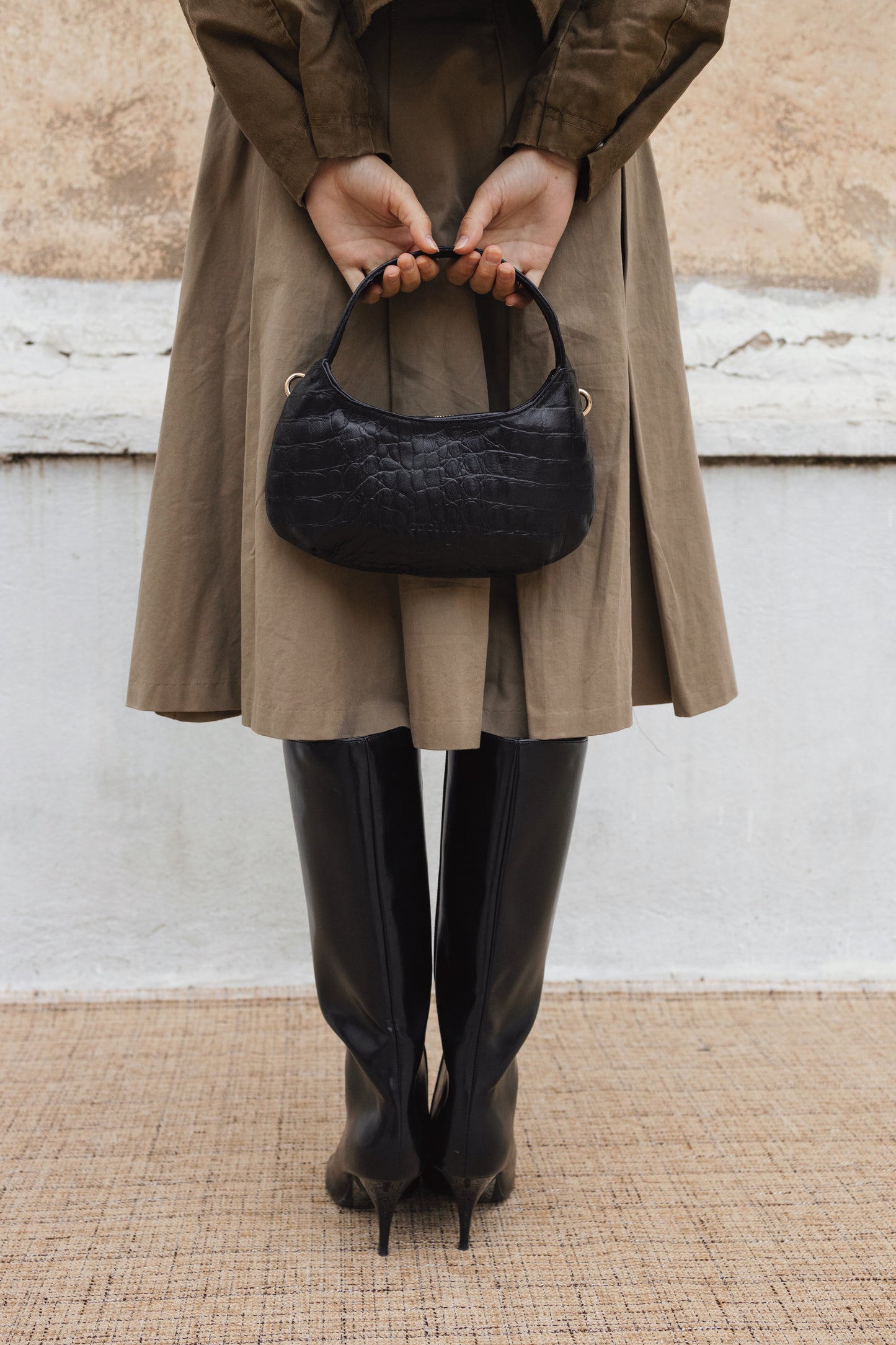 CANDY MINI (black croco genuine leather)