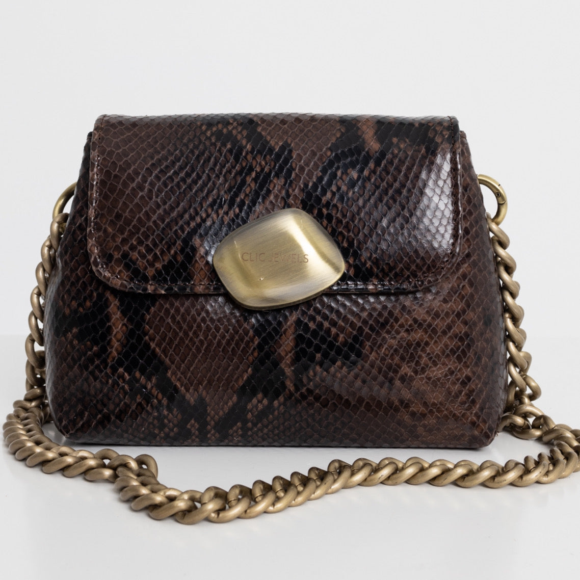 MAYA MINIBAG (brown snakeskin effect genuine leather)