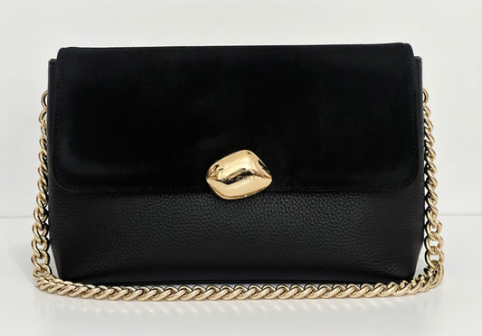 CIARA LARGE (black combo genuine leather)