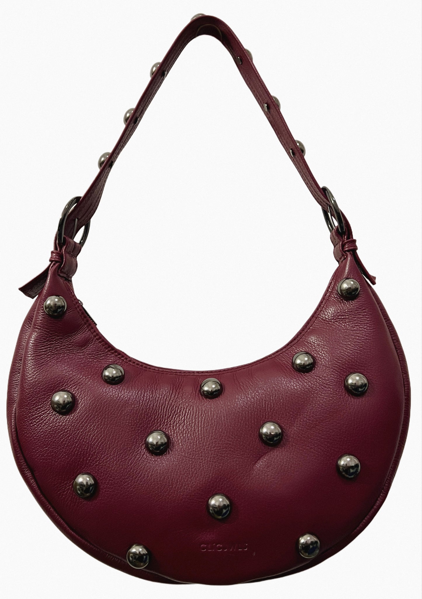 STUDS BIG HALFMOON (bordeaux dolaro genuine leather)