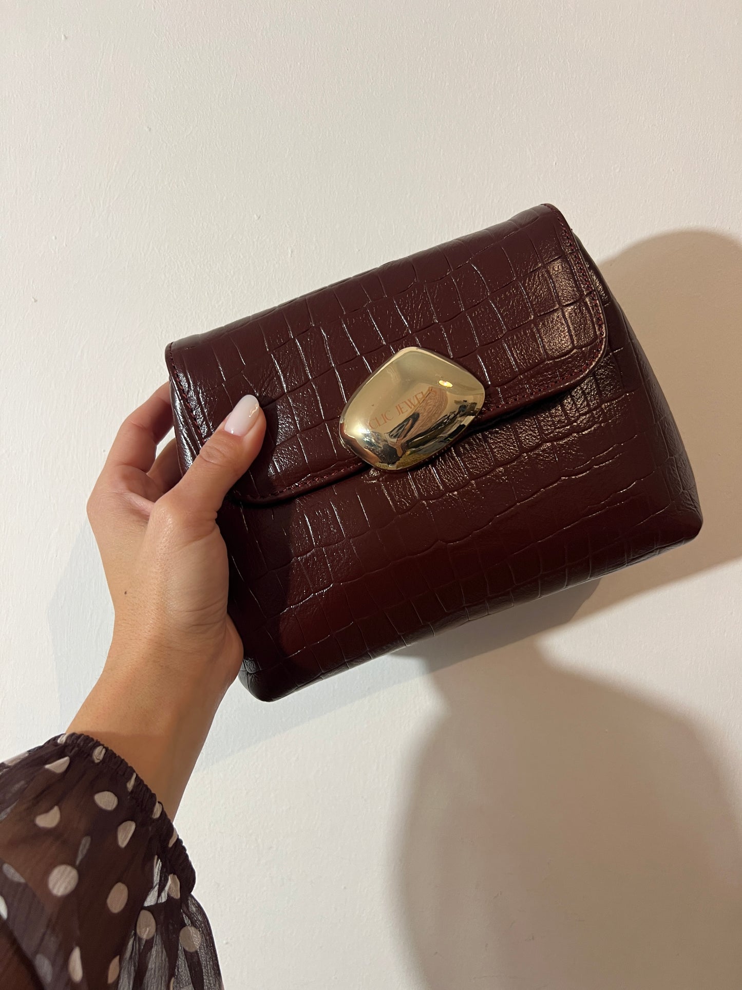 MAYA MINIBAG(bordeaux croco genuine leather)