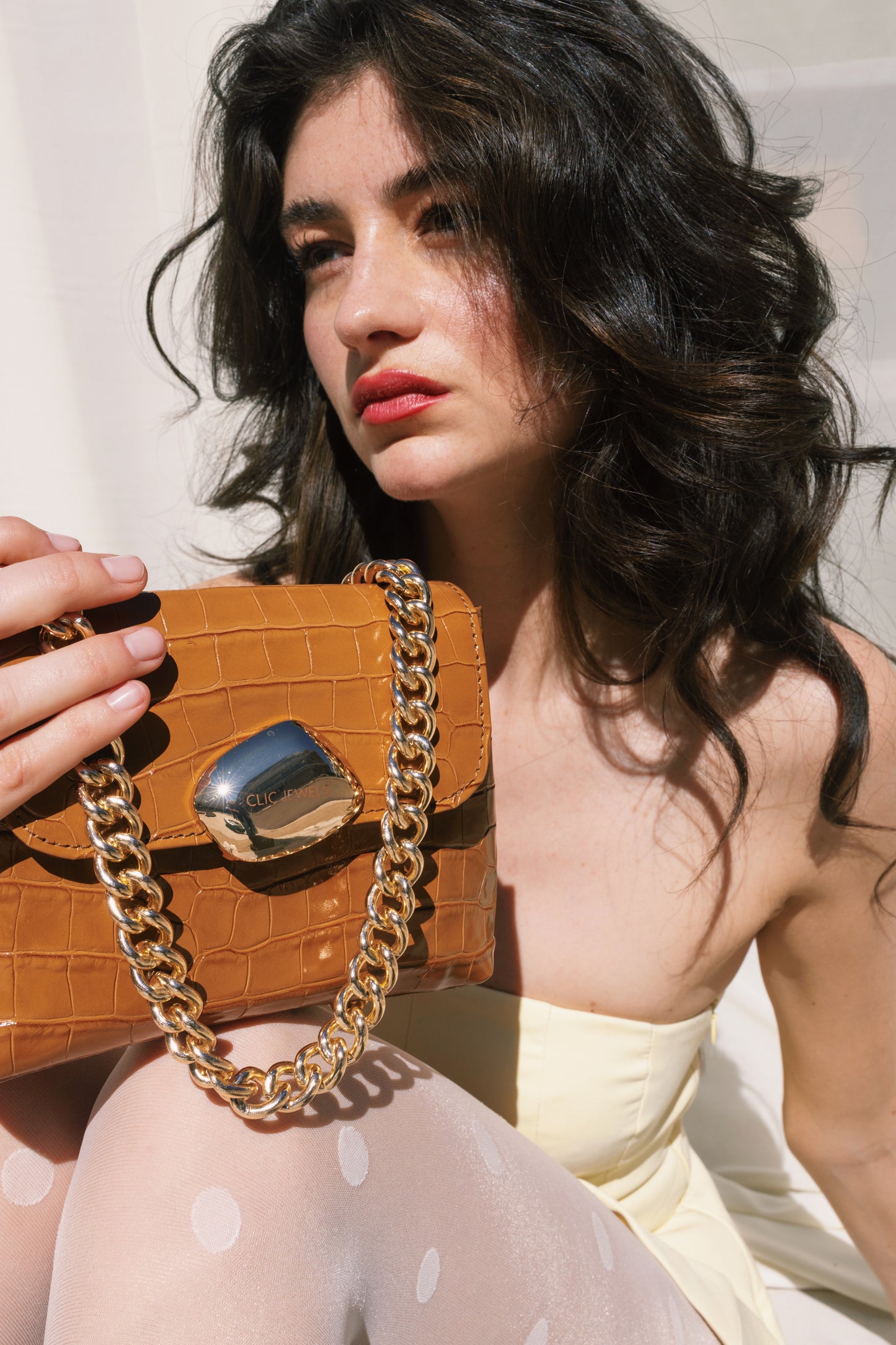 MAYA MINIBAG (caramel croco genuine leather)