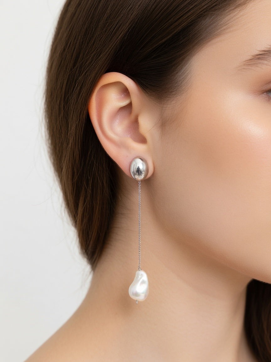 BOLD SILVER EARRINGS (ζευγάρι)