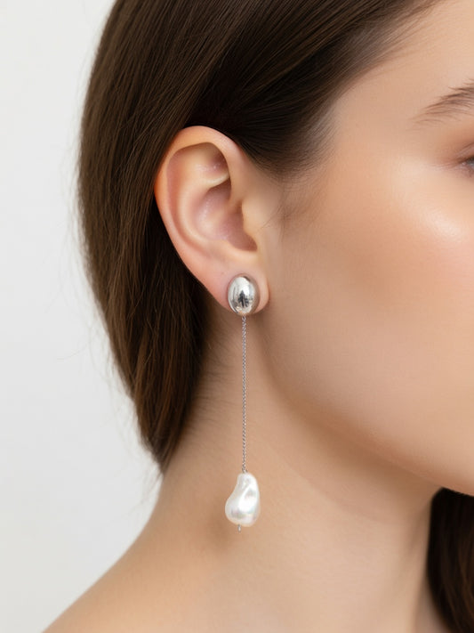 BOLD SILVER EARRINGS (ζευγάρι)