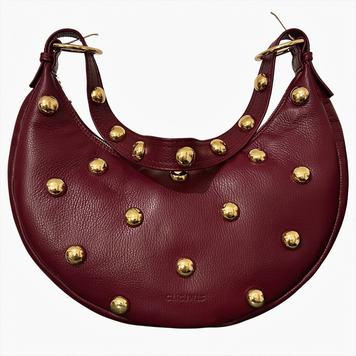 STUDS BIG HALFMOON (bordeaux dolaro genuine leather)