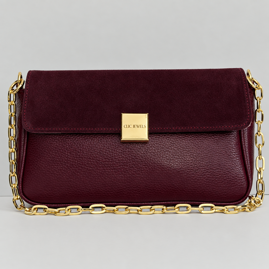NEIRA MEDIUM (bordeaux combo genuine leather)