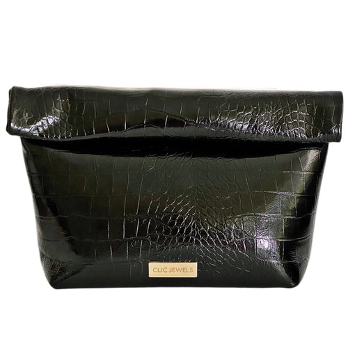ALEX LUNCHBAG (black croco genuine leather)