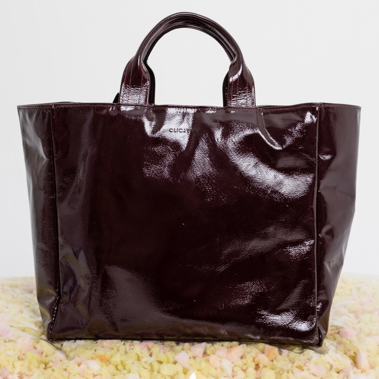 XL TOTEBAG (glossy bordeaux genuine leather)