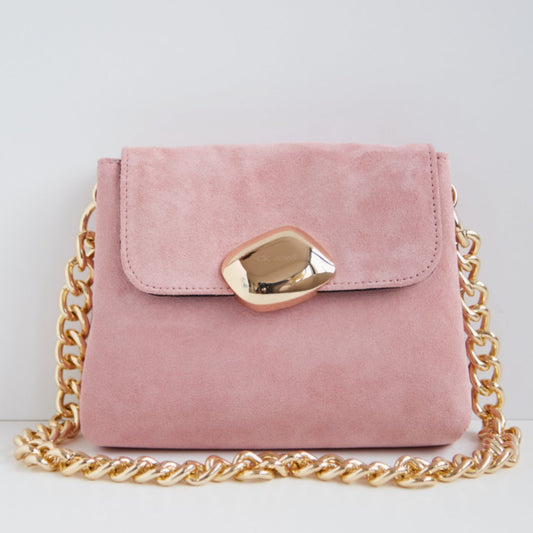 MAYA MINIBAG (baby pink suede genuine leather)