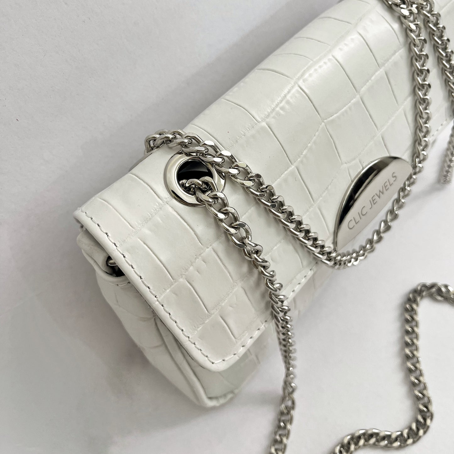 NEIRA MINI (white croco genuine leather)