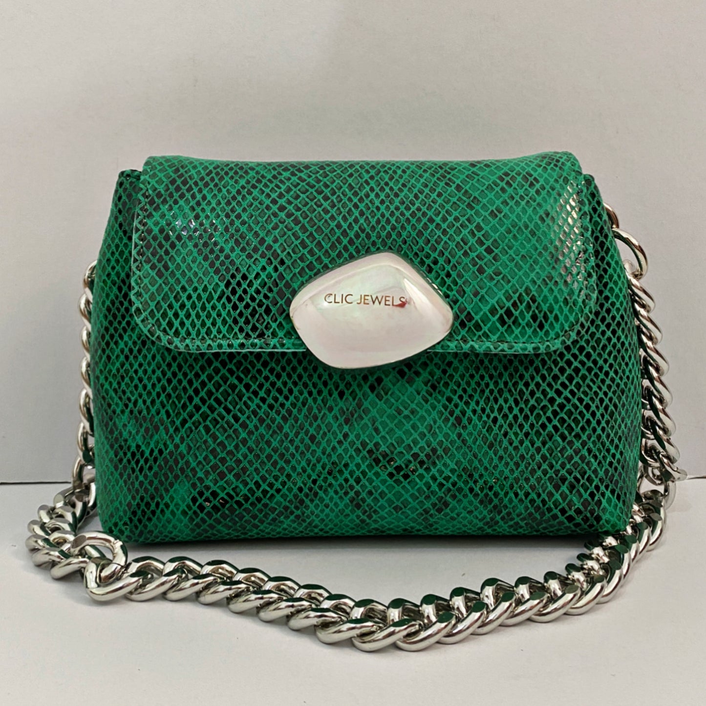 MAYA MINIBAG (green python genuine leather)