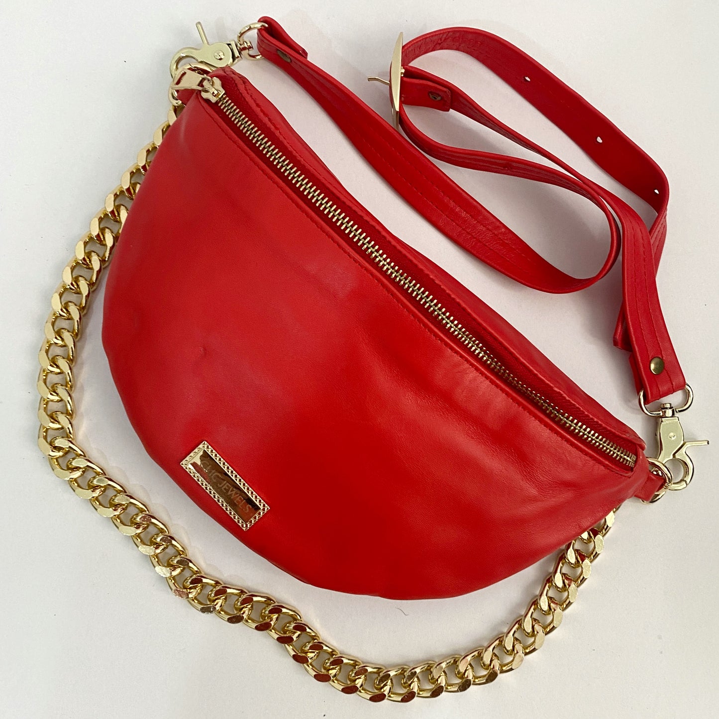 SMALL BELTBAG (red soft genuine leather)