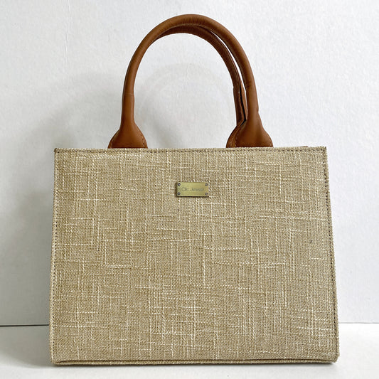 GRACE MINITOTE (linen with genuine leather details-ONE OF A KIND)