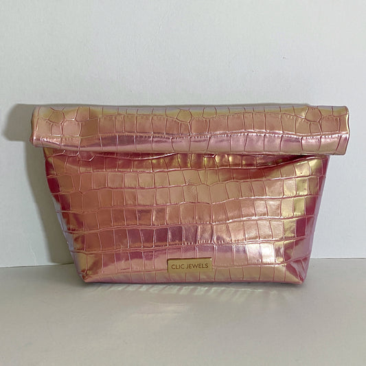 ALEX LUNCHBAG (pink metallic genuine leather)
