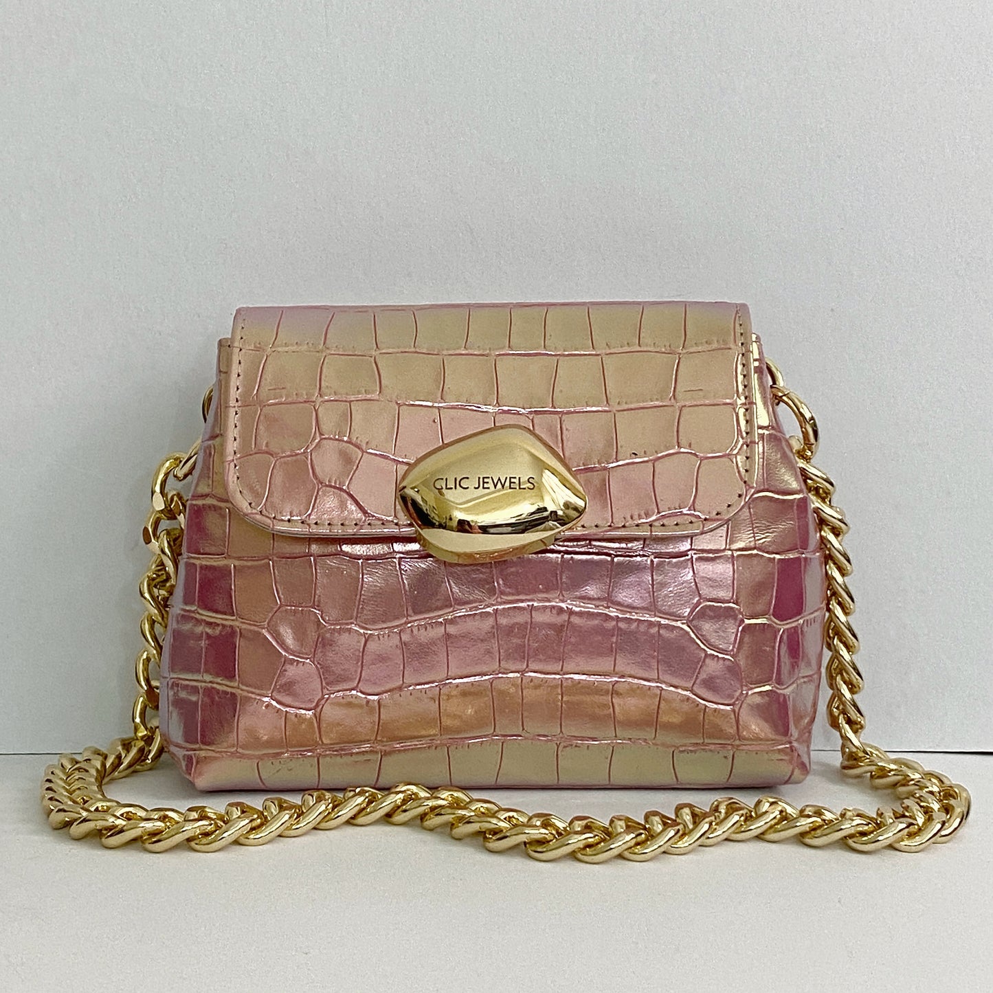 MAYA MINIBAG (pink metallic genuine leather)